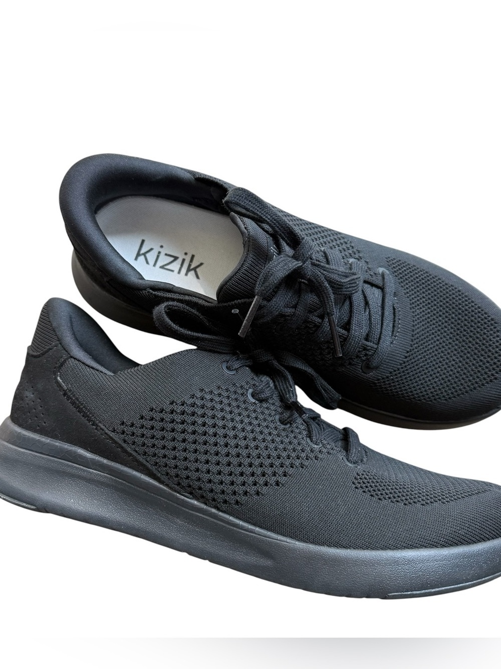 Kizik Lima triple black WIDE shoes size men 9.5 women 11 hands free sneakers